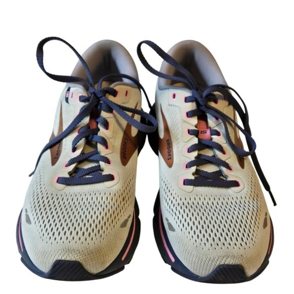 Brooks Ghost 15 Running Shoes Women's 10 B Gray Pink Road Running Sneakers